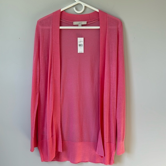 LOFT Sweaters - 🆕 LOFT - Lightweight Open Cardigan - Pink - women’s size XS